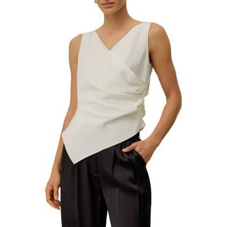 LilySilk Womens &Eacute;lise V-Neck Silk Top in Natural White at Nordstrom, Size X-Large