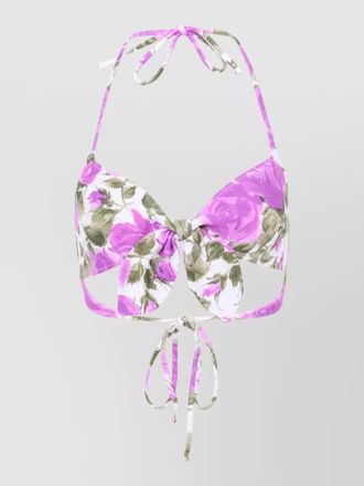 Chlo&eacute; floral bikini top front bow detail