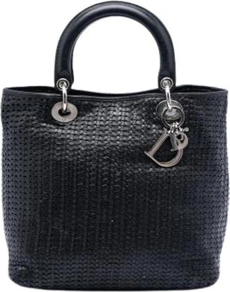 Dior Pre-owned Woven Leather Handbag - Dames - Vintage Handtas - Zwart - ONE Size - Leer - Vintage