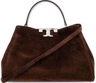 Tory Burch Eleanor Suede Satchel - Dames - Handtassen - Bruin - ONE Size - Su&egrave;de - Tassen