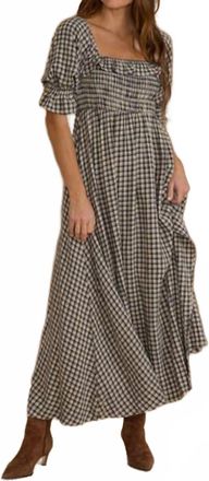 Rylee + Cru Birdie Maxi Dress In Navy Check