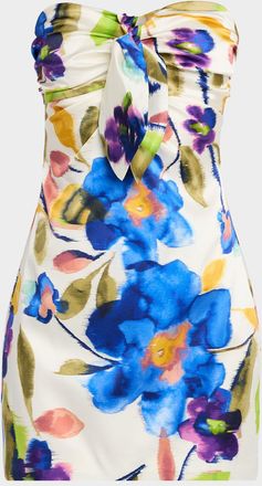Ramy Brook Orion Strapless Floral-Print Bodycon Mini Dress