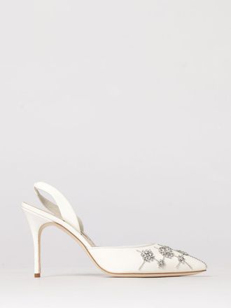 Manolo Blahnik Slingback Ralyne Manolo Blahnik in raso con strass