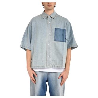 New Amsterdam Surf Association Raglan Denim Shirt - Heren - Spijkeroverhemden - Blauw - L - Denim - Overhemden