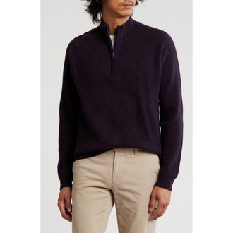 Amicale Cashmere Rib Cashmere Pullover in Dark Purple at Nordstrom Rack, Size Medium