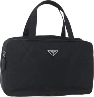 Prada Pre-owned Handbags, female, Black, Size: ONE SIZE Pre-owned Nylon Handbag