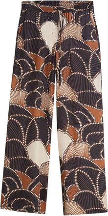 Summum All-over Twill Satijnen Broek - Dames - Wijde Broeken - Veelkleurig - XS - Satijn - Broeken