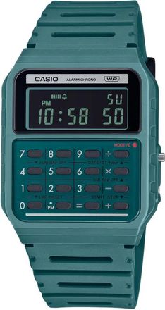 Casio Ca-53Wb-3Bef Retro Rekenmachine Digitale Horloge - unisex - Horloges - Groen - ONE Size - Tweed - Accessoires