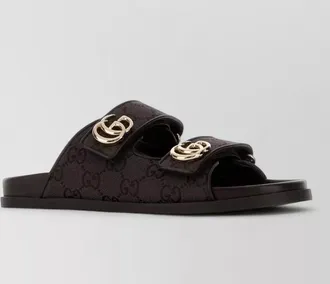 Gucci canvas flat sole slide slippers