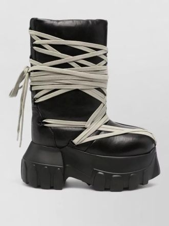 Rick Owens calf leather padded knee-high boots