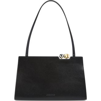 Jacquemus La Pochette Salon Leather Handbag in Black 990 at Nordstrom
