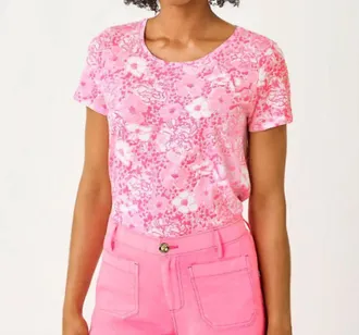 Lilly Pulitzer Etta Scoop Neck Top In Conch Shell Pink Burst Of Joy