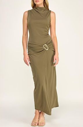 Socialite Hardware Detail Sleeveless Body-Con Dress in Olive at Nordstrom, Size X-Large