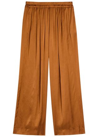 Isabel Marant Nolia Wide-leg Satin Trousers - Caramel - 40 (UK12 / M)