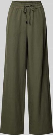 Stehmann Leinenhose mit elastischem Bund Modell Roma in Oliv, Gr&ouml;&szlig;e 34