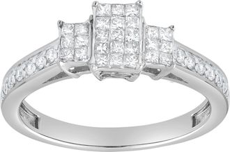 LuvMyJewelry Lumetra 0.55 Ct 10K Gold Diamond Ring