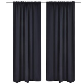 vidaXL Tende Oscuranti Nere 2 Pz Con Orlo Ribattuto 135 X 245 Cm - Vidaxl