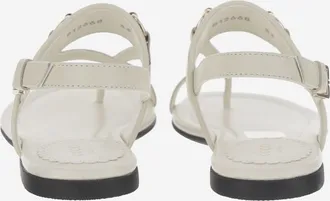 Gucci Kids Leather Sandal With Web White