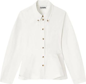 Ganni Camicia con peplum - Bianco
