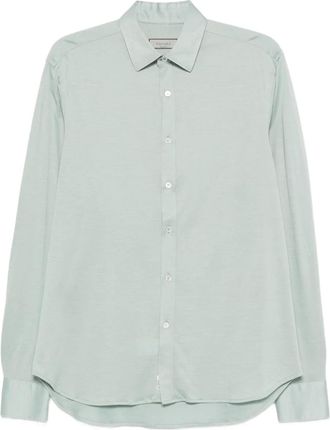 Canali Overhemd van katoenblend - Groen