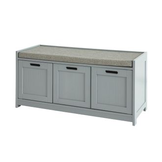 SoBuy Sobuy - Zapatero Banco Con 2 Puertas Y 1 Caj&oacute;n Para Guardar Y Ordenar Gris Fsr80-sg Es