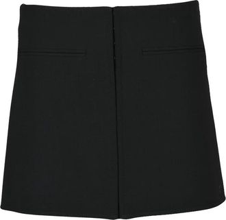 Courr&egrave;ges Flared Mini Skirt With Seam Details And Back Zipper