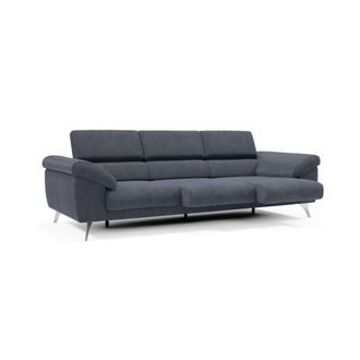 Divani.Store Sof&aacute; con 3 asientos reposabrazos con arc&oacute;n 265 cm azul pizarra