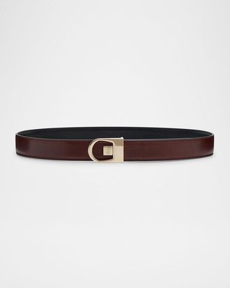 Saint Laurent New Logo Reversible Leather Belt