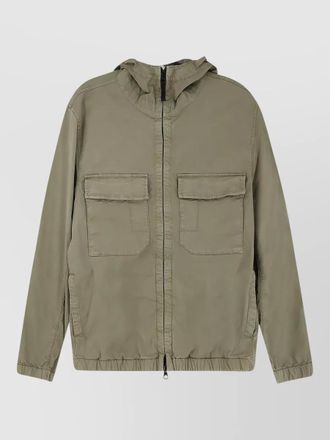 Stone Island cotton twill hooded jacket stretch design