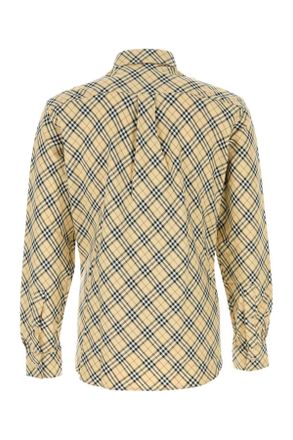 Burberry Mens Embroidered Cotton Shirt Grainipcheck Exterior: Camicie