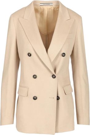 Tagliatore Parigi Double-Breasted Blazer - Dames - Blazers - Beige - M - Kasjmier - Jassen
