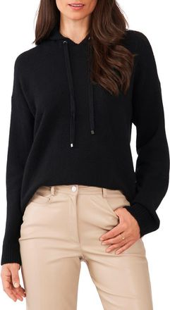 Vince Camuto Jersey Knit Hooded Sweater in Rich Black at Nordstrom, Size Xx-Small