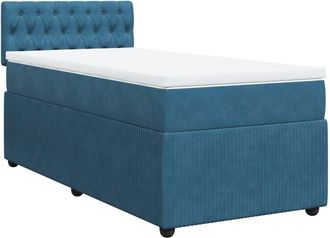 vidaXL Cama Box Spring Con Colch&oacute;n Terciopelo Azul 90x190 Cm Vidaxl