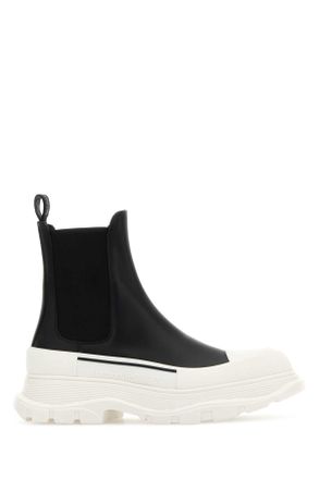 Alexander McQueen Alexander Mcqueen Black Nappa Leather Tread Slick Ankle Boots