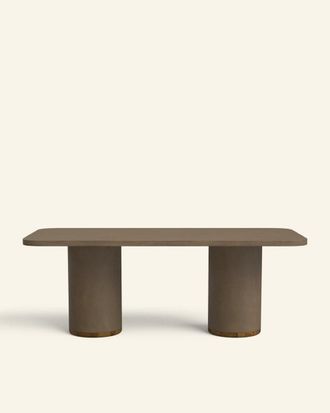 Hannun Mesa de comedor de microcemento en color tierra 220 cm
