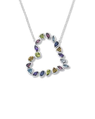 Samuel B. Silver 3.87 ct. tw. Gemstone Heart Necklace