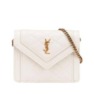 Saint Laurent Pre-owned Mini Bags, female, White, Size: ONE SIZE Pre-owned Leather Mini Bag