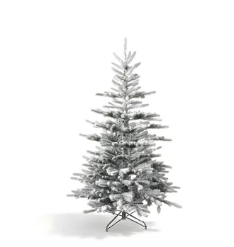 Shatchi 6FT Californian Pine Snow Covered Green Tips Bushy Artificial Plain Christmas Tree in White