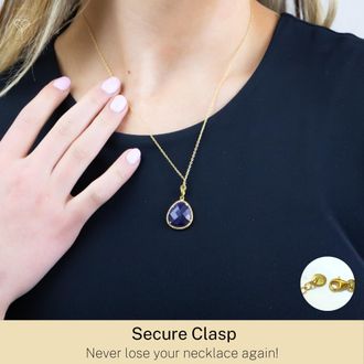 MAX + STONE 18k Gold Over Sterling Silver 7 Ct. 10x10mm Pear Cut Gemstone Necklace