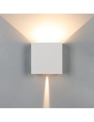 Mantra Mantra Aplique Led Exterior Cuadrado Davos Xl Blanco, 2x10w 20w 2700k Dimmable 1830lm