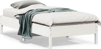vidaXL Letto senza Materasso Bianco 75x190 in Legno Massello di Pino - Vidaxl