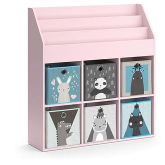 Vicco Estanter&iacute;a Infantil Luigi, Rosa, 107.2 X 114.2 Cm Con 6 Cajas Plegables (gris), Vicco