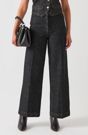 L.k. Bennett Ami Wide Leg Trouser Jeans in Black at Nordstrom Rack, Size 10 Us / 14 Uk