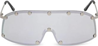 Rick Owens Shielding mirrored-lens sunglasses - Silver