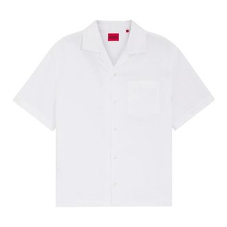 HUGO BOSS Hugo, Short Sleeve Shirts, male, White, Size: 2XL Short Sleeve Shirt