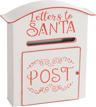 HOMCOM Christmas Post Box Wall Mounted Santa Mailbox For Xmas Decoration | TJ Hughes