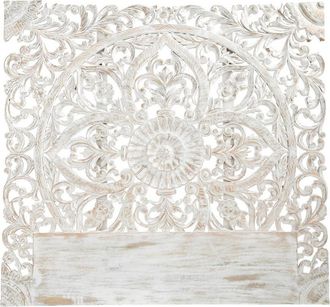 Maisons du monde Cabecero 160 tallado de mango macizo blanco