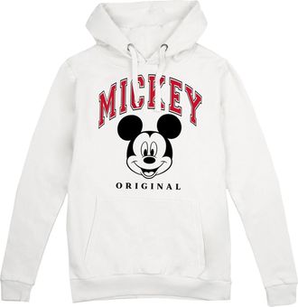 Disney Dames/Dames Collegiale Mickey Mouse Hoodie (Wit)