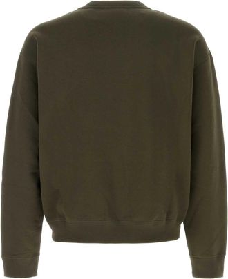 Jil Sander Mens Olive Green Cotton Sweatshirt 312 Exterior: Felpe Sweater