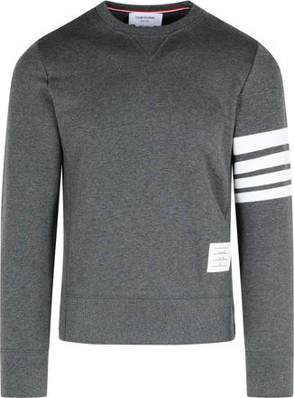 Thom Browne 4 Bar Dark Grey Cotton Sweatshirt